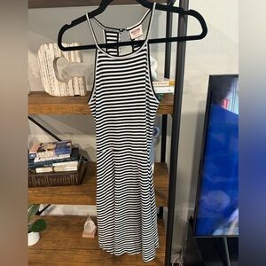 Size XS black and white striped dress